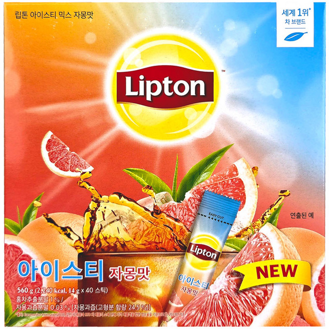 립톤 아이스티 믹스 자몽맛, 14g, 40개입, 1개