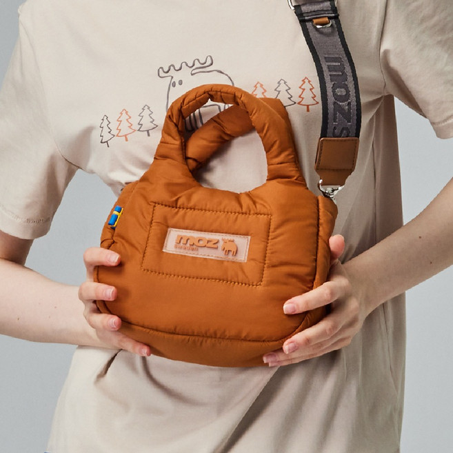 moz瑞典駝鹿 Light 空氣雲朵包 小 (棕橘)手提包