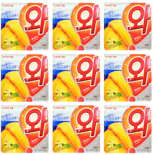 와 아이스크림 바닐라 (16개입) 1박스 대용량 홈 아이스크림 옛날 퍼먹는 샤베트 얼음 여름 아이들 간식, 190ml, 16개