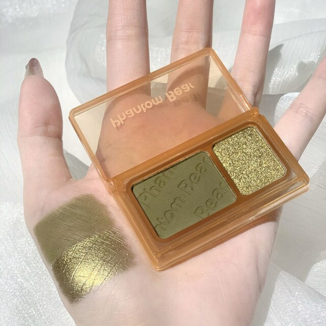 방수 이색 쉬머 아이섀도우 팔레트 2 색 매트 글리터 전문 화장품 뷰티 메이크업 도구, 1개, 01 05