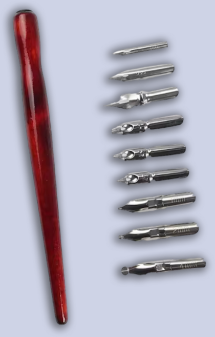 캘리그라피 펜 세트 (펜대 1개 펜촉 9개)