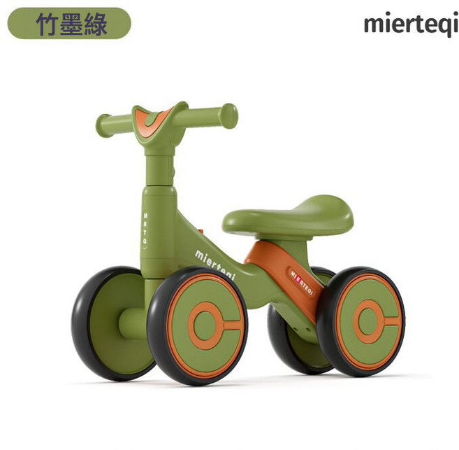 DFMEI 滑步車兒童1一3歲幼兒軟座學步車滑行車防側翻平衡車童車四輪溜溜, 綠色甜甜圈帶音樂燈光:如圖