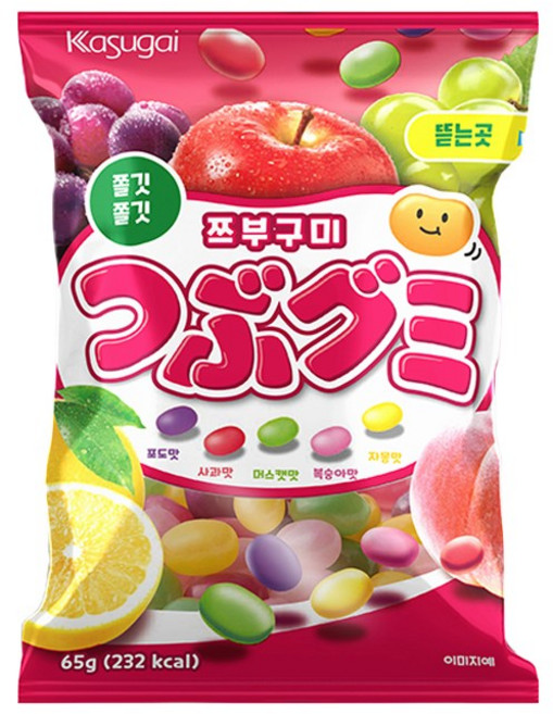 카스가이 쯔부구미 과일맛, 65g, 5개
