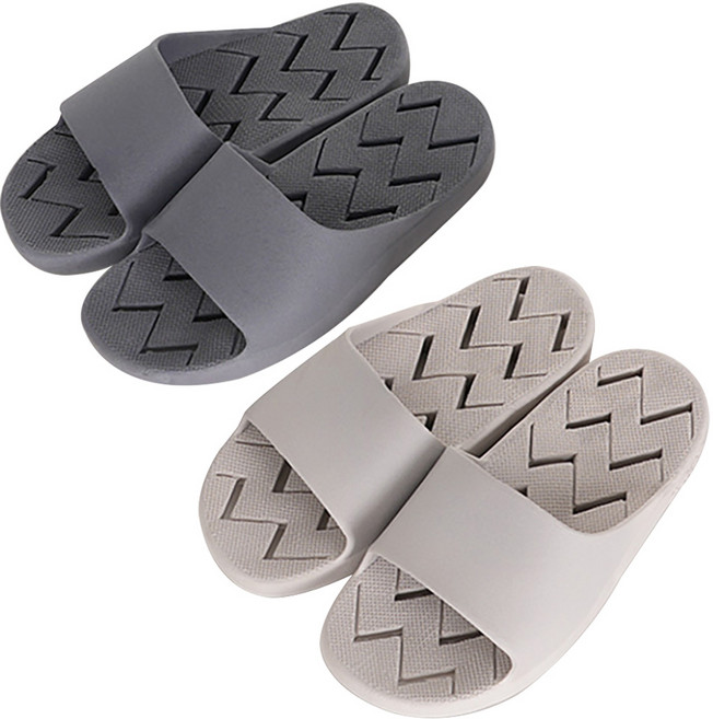 지와이리빙 2켤레 더블유 국산 미끄럼방지 욕실화, 웜그레이, 진그레이