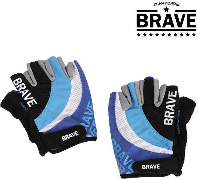 브레이브 장갑 어린이 자전거 반장갑 글러브 아동장갑, 블루