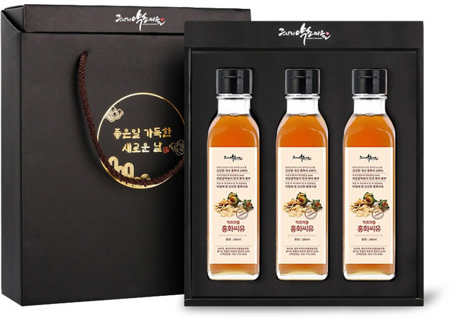 뼈관절에 좋은 국산 100% 홍화씨오일3종 선물세트, 1세트