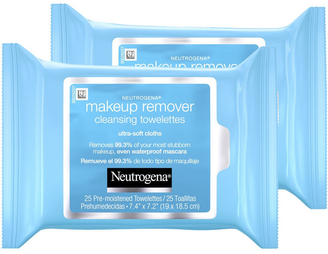 뉴트로지나 메이크업 리무버 클렌징 타월렛 하이드레이팅 19 x 18.5cm, 2개, 25매입