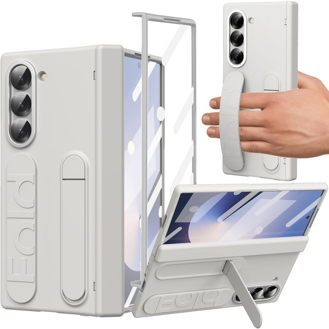 디상커 갤럭시 Z 폴드 6/ 7 힌지보호 그립 스트랩 강화유리 일체형 거치대 케이스