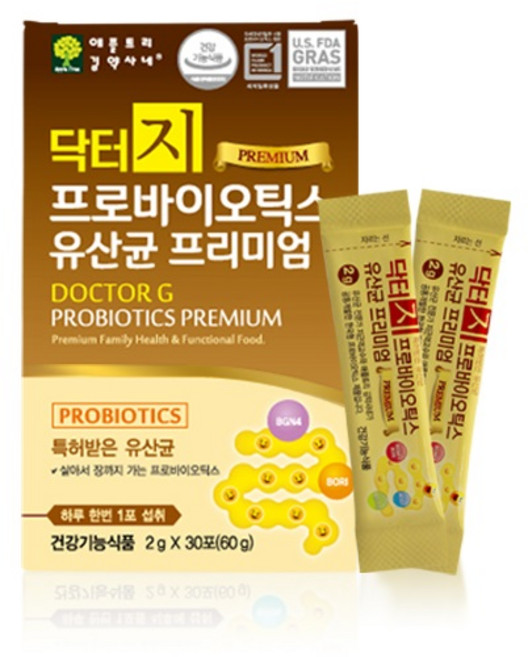 애플트리김약사네 닥터지 프로바이오틱스 유산균 프리미엄 비피더스균 초유 함유 장건강, 2g, 60개