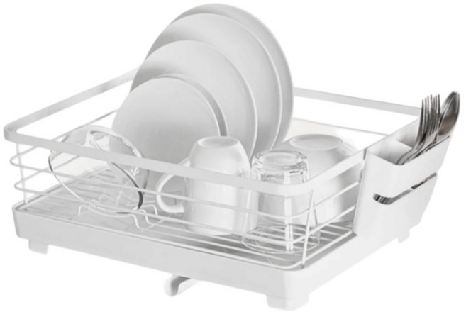 [니토리 일본이케아] 니토리 자동 물빠짐 식기 건조대 M L 화이트 / 라지 L, 1개, 1단