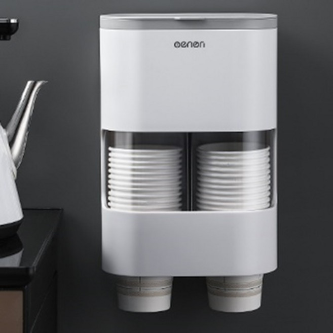 당구리마켓 더블 수납가능부착식 종이컵 보관함 디스펜서 홀더 거치대, 블루, 1개, 블루