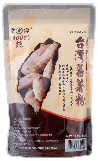 章俊源 台灣蕃薯粉 傳統古法製作 無添加澱粉 無防腐劑, 400g, 1個