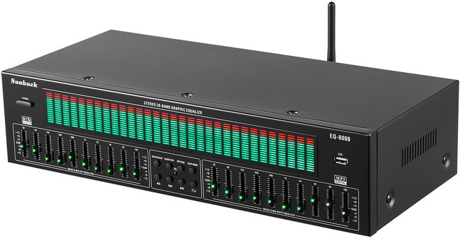 새로운 EQ Equalizer 음악 스펙트럼 분석 스테레오 20 밴드 그래픽 BT5.4 EQ-8000 다기능 디지털 오디오 플, 01 220V, 01 Green LED
