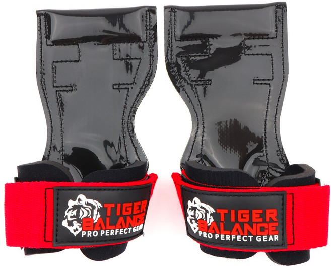 타이거밸런스 헬스그립 헬스스트랩 스트랩, 레드(로고 블랙), 1세트