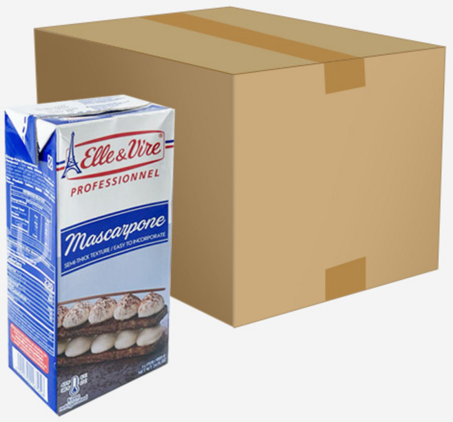 엘르앤비르 마스카포네 크림치즈 1L X 6개입 (1박스) [아이스박스포함], 1개, 6L
