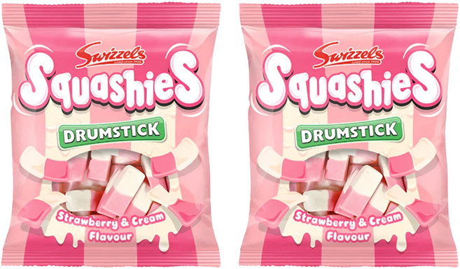 영국 스위즐스 드럼스틱 스쿼시 젤리 스트로베리 앤 크림, 2개, 120g