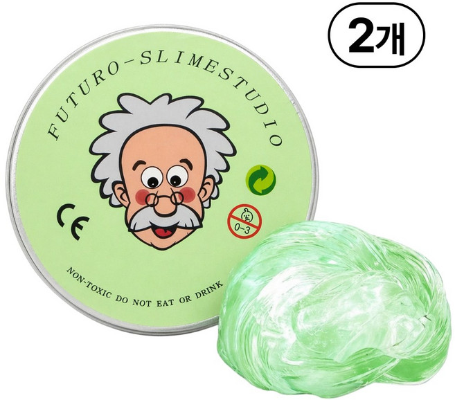 KC인증 퍼티 슬라임 박사퍼티 손에 안 묻는 유리퍼티, 그린, 45g, 2개