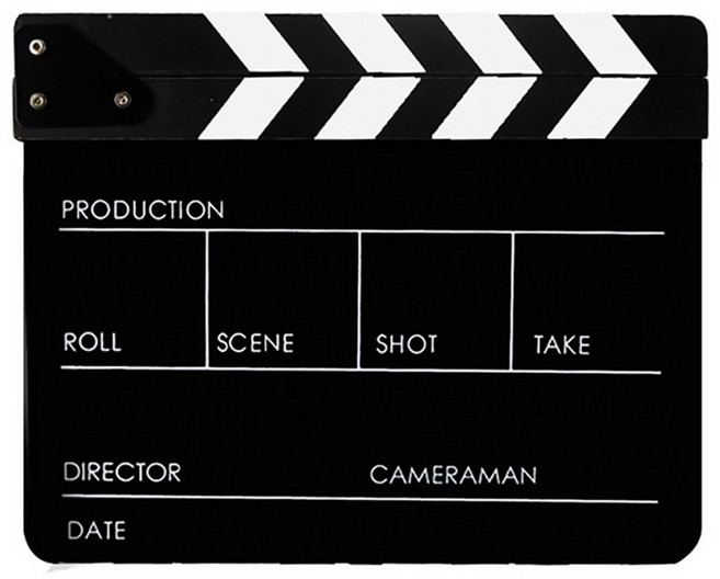 아이레노 슬레이트 촬영 클래퍼보드 감독용 보드판 영상 제작 영화 촬영 소품 현장 필수, 1개, 블랙 단품