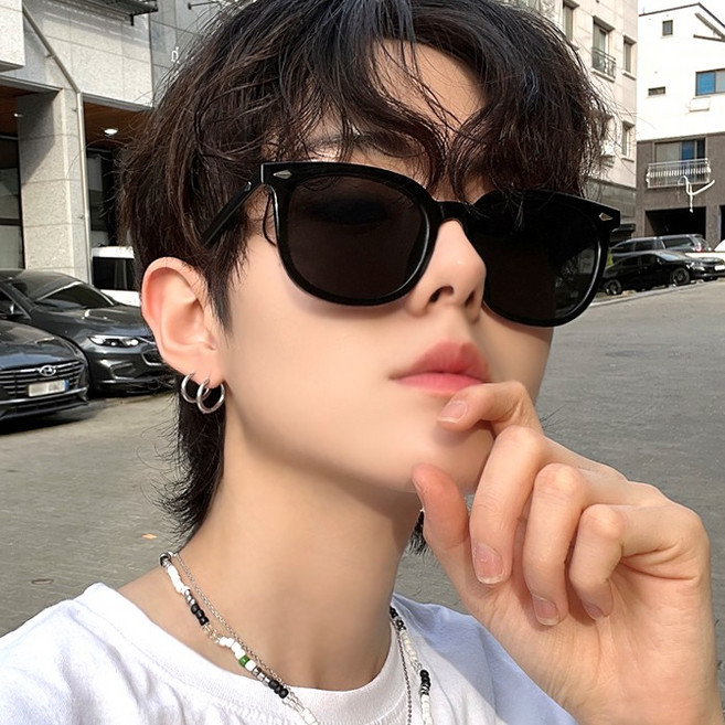 남자 여자 커플 오버사이즈 틴트 사각 선글라스