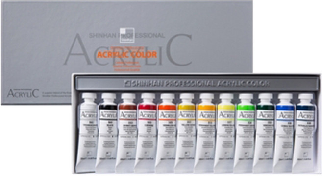 신한화구 전문가용 아크릴물감, 20ml, 12색