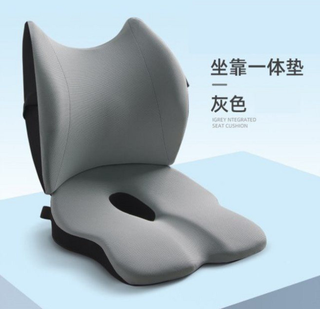 자동차 차량용 키높이방석 통풍 사계절 두꺼운 기능성 등받이, 42X38X11cm, 시트쿠션요추쿠션-회색