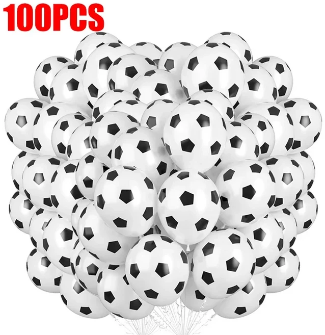 20/100PCS 라텍스 축구 풍선 스포츠 회의 게임 테마 파티 용품 아이 생일 장식, 12inch, 01 100PCS