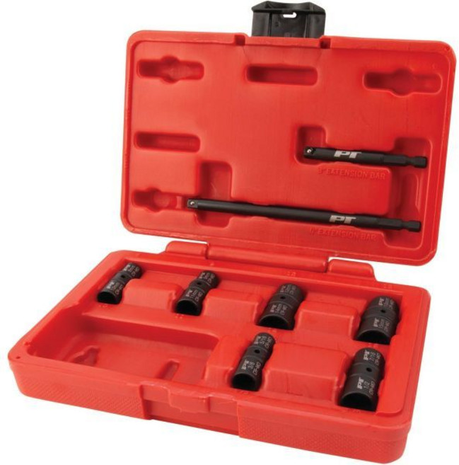 퍼포먼스 툴 M799 8개 세트 14인치 드라이브 플립 소켓 포함 품목 516 38 716 12 8mm 10mm 9mm 11mm 12mm 14mm 13mm 15mm, 8Pc 1/4" Dr. Flip Socket Set