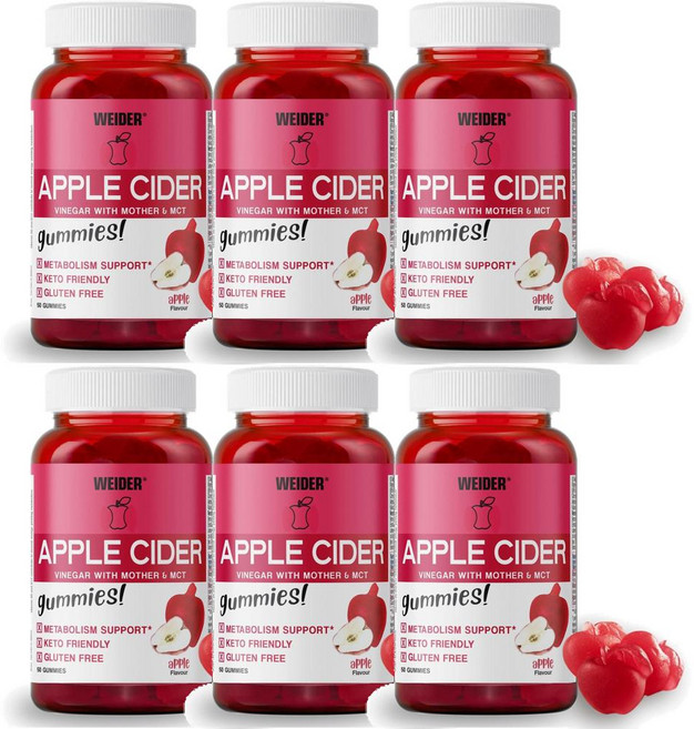 Weider 바이더 사과식초 애플사이다비니거 구미 코코넛오일 B군 케토 다이어트, 6개, 50정