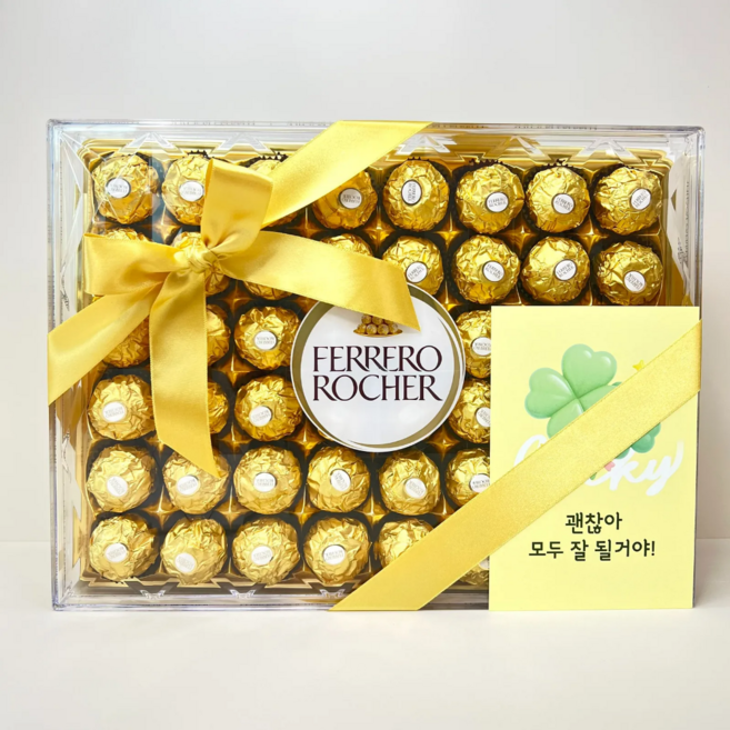페레로로쉐 초콜릿 48개입 600g 리본포장 발렌타인데이 졸업 취업 선물 응원엽서 포함, 1개