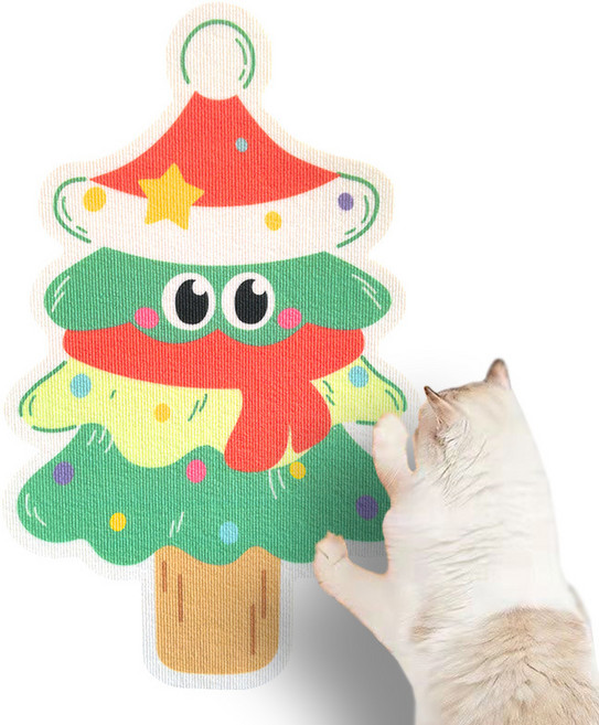 대형 부착식 고양이 스크래쳐 벽걸이 간편 재단 설치 식물섬유 접착식XMZB032, 1개, 그린