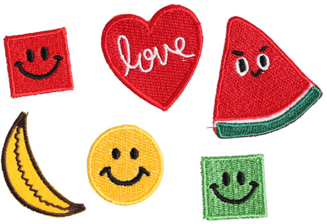 [모핸] 봉제식 미니 와펜 6종 세트, 스마일 와펜 6종 세트