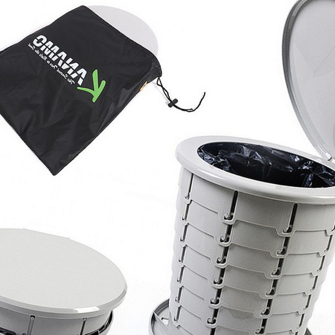 캠핑 접이식 변기 휴대용 이동식 간편설치 실외, 01. 자바라 트위스트 폴딩변기 화이트, 1개