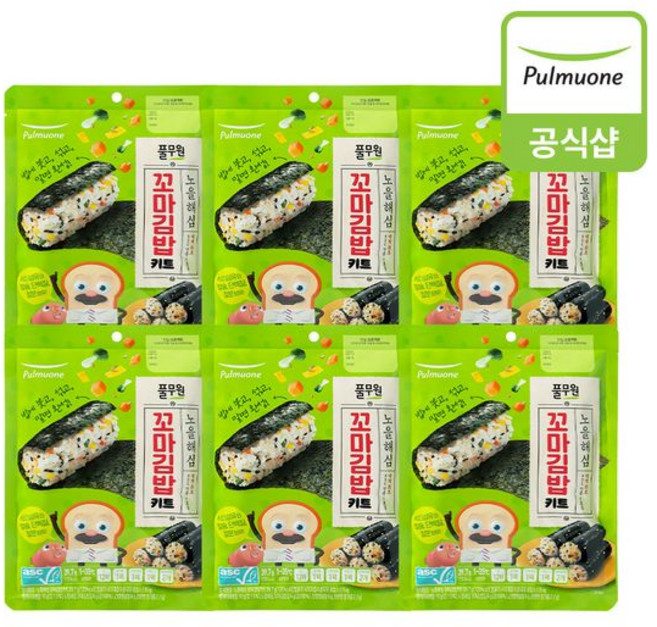 풀무원 노을해심꼬마김밥키트 39.7g 6개, 개당 중량, 1개