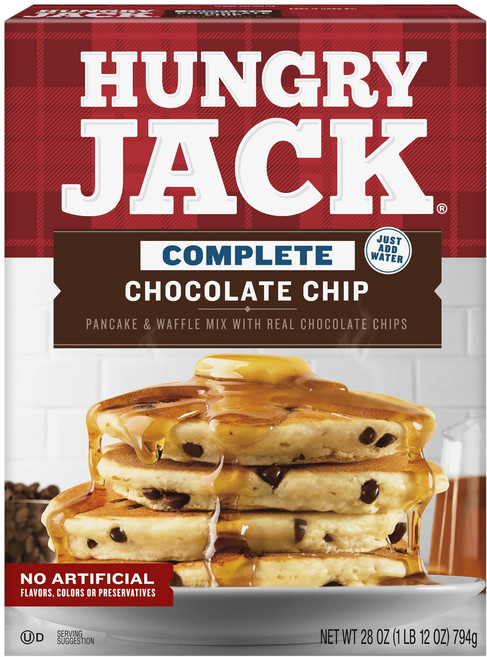 헝그리 잭 컴플리트 초콜릿 칩 팬케이크 & 와플 믹스 28온스 헝그리 잭 컴플리트 초콜릿 칩 팬케이크 & 와플 믹스 28온스, 1개, 794g