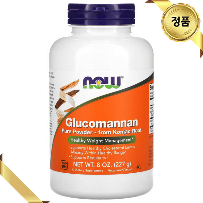 Now 나우 푸드 글루코만난 파우더 227g 분말 곤약 곤약만난 D 디 글루코스 마노스, 1개