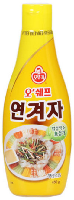 오뚜기 오쉐프 연겨자, 480g, 4개