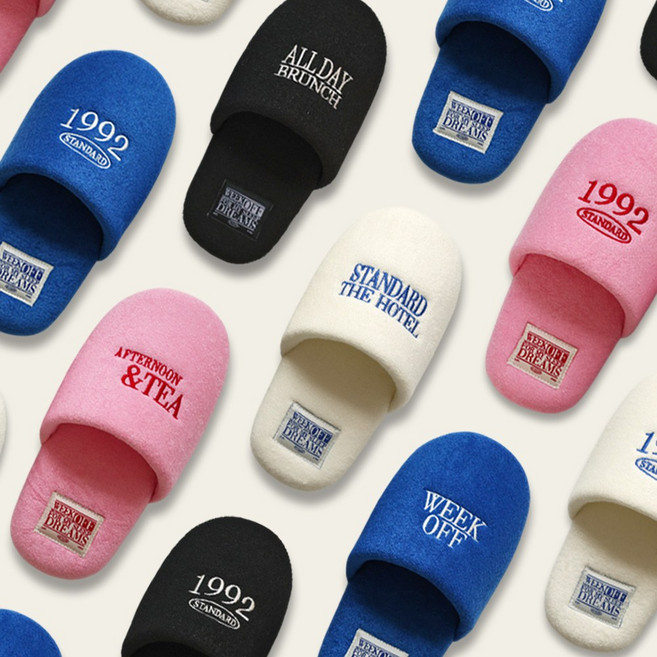 오셀픽 스위트 호텔 테리 룸 슬리퍼 층간소음 실내화 거실화, 1개, 블랙