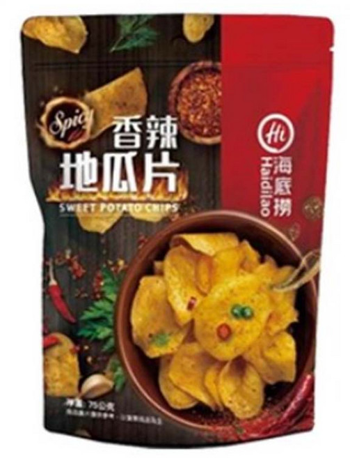 麻辣蝦薯條 - 台灣零食, 海底撈-香辣地瓜片, 1個, 75g