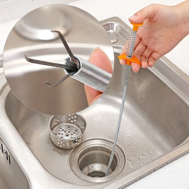 머리카락제거집게 배수구 청소솔 스프링집게 욕실 싱크대 막힘제거, 1개