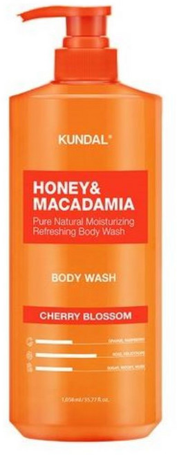 쿤달 허니 앤 마카다미아 퓨어 바디워시 체리블라썸, 1.058L, 3개