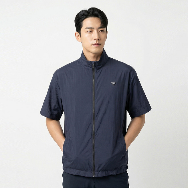 <투엘라> 남성 반소매 경량 바람막이 점퍼_운동 데일리 윈드모션