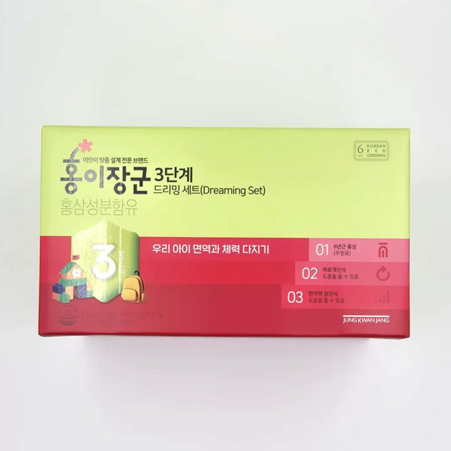 정관장 홍이장군 3단계 어린이 홍삼 90포, 20ml, 3박스