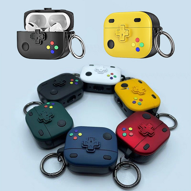 에어팟 4 3 2 1 프로 레트로 게임기 하드 범퍼 케이스, 에어팟2 블루 sap1532, 1개