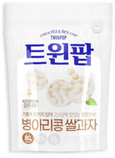 트윈팝 병아리콩 쌀뻥튀기_80g, 3개, 80g