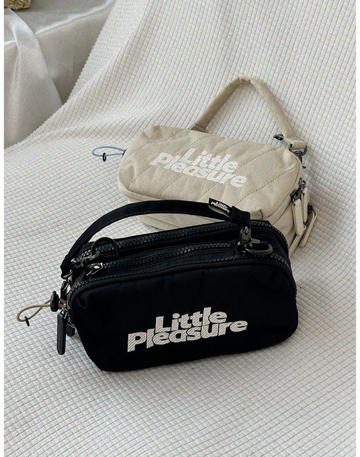 리틀플레져 미니기저귀가방 강아지산책가방 브릭백(BRICK BAG) / 보냉보틀공간 / 스몰 산책 가방, 빈티지블랙