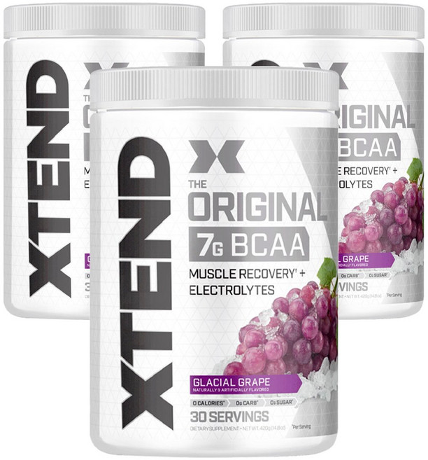 익스텐디드헬스 더 오리지널 7g BCAA 글레이셜 포도 맛, 420g, 3개