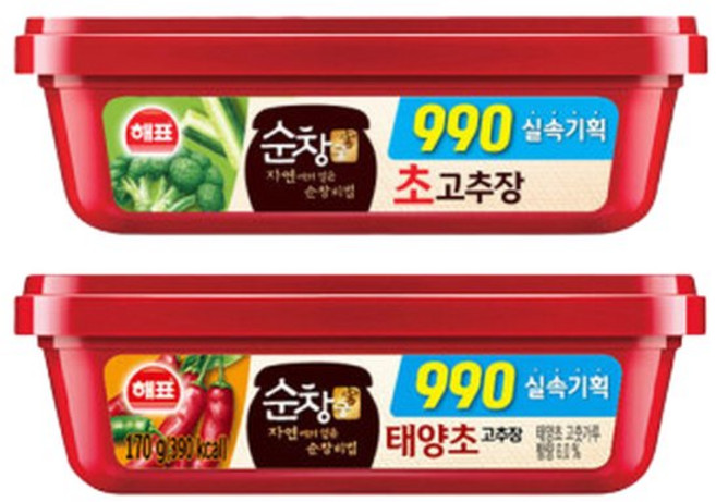 사조 해표 순창궁 990실속 170g 초고추장6개+태양초 고추장6개/총12개입/, 1개