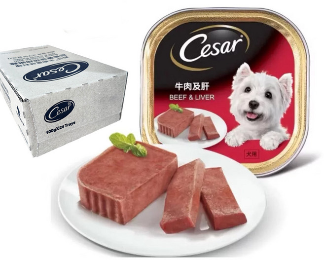 Cesar 西莎 牛肉風味餐盒, 100g, 24個, 牛肉+肝