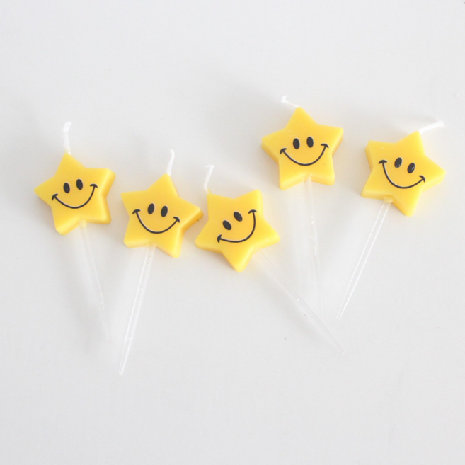 쁘아 파티초 스마일초 이벤트초 예쁜 생일초, 1개, 별스마일