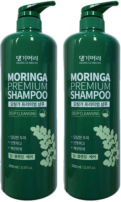 댕기머리 모링가 프리미엄 한방샴푸, 1L, 2개 - 쿠팡